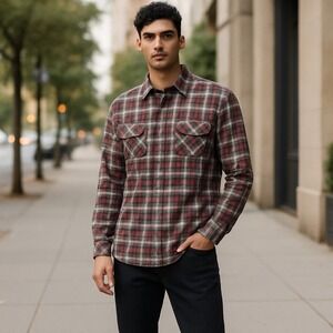 Duluth‎ Trading Co. Shirt Trim Fit Plaid Button Up Casual Western Coyboy Mens L